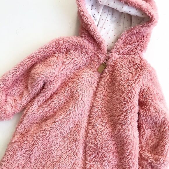 Carters pink hooded teddy pram EUC 3 months - Picture 2 of 5